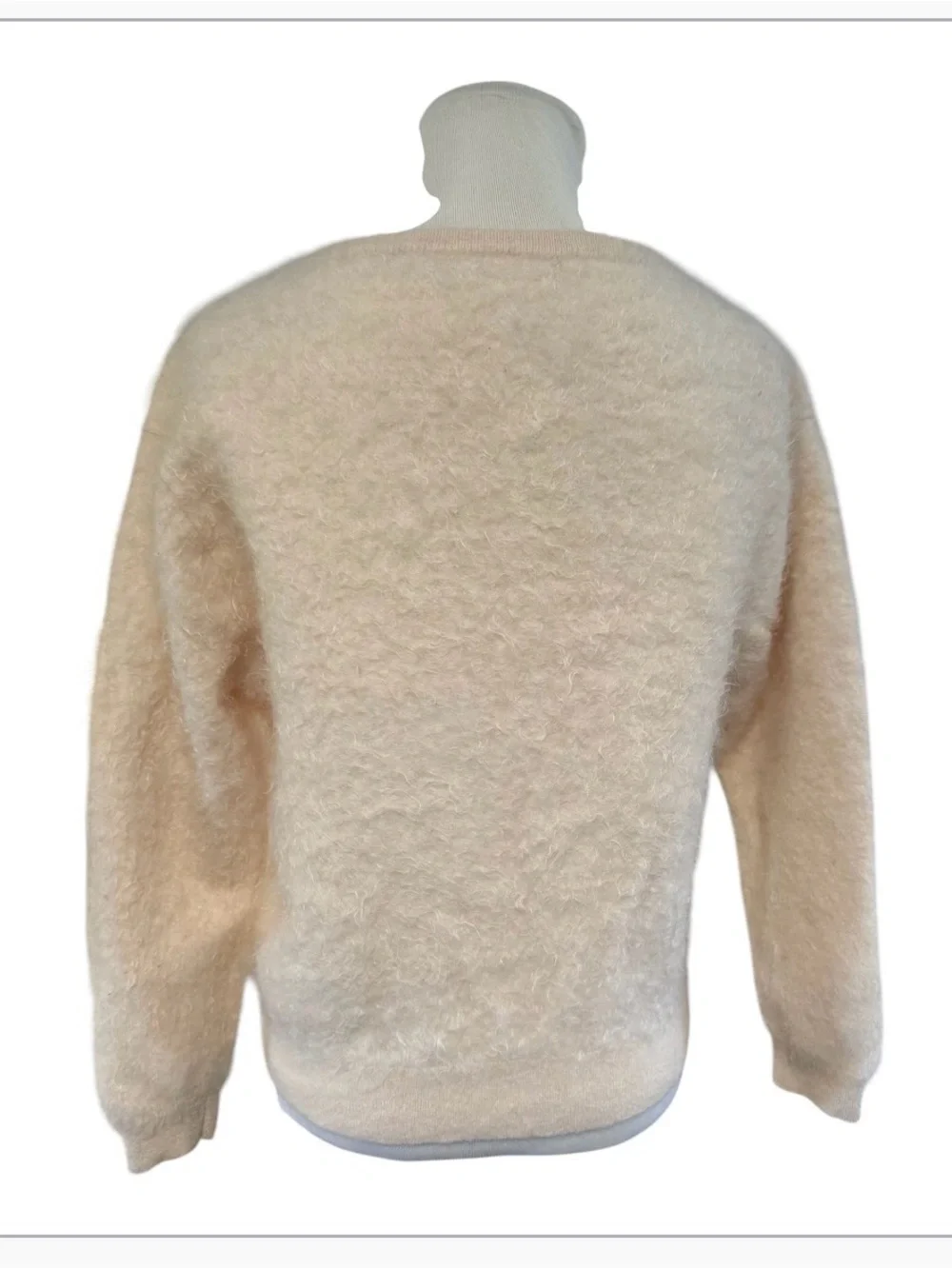 J.Crew Brushed cashmere relaxed V-neck sweater cream fits S warm quiet luxury